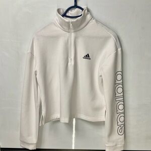 Adidas Women's White Half-Zip Sweatshirt